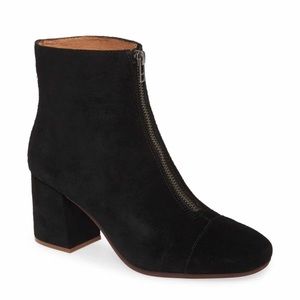 Madewell Amalia True Black Suede Zip Ankle Boot